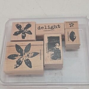Retired Stampin Up Rubber Stamps Paint Prints Watercolor Flowers